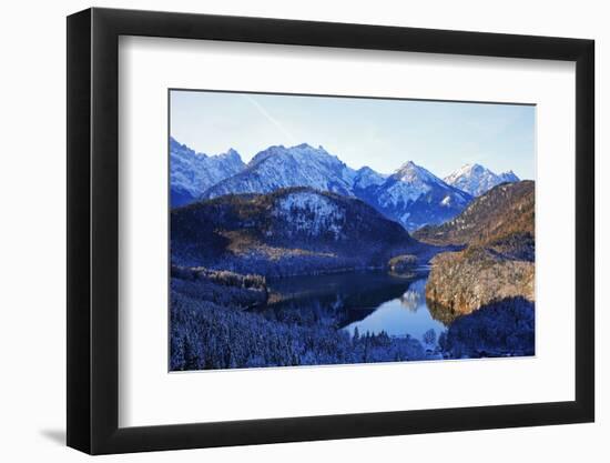 Lake Alpsee near Hohenschwangau and Tannheimer Alps, Allgau, Bavaria, Germany, Europe-Hans-Peter Merten-Framed Photographic Print