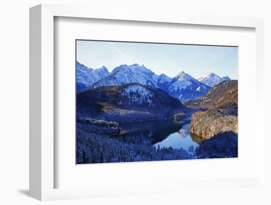 Lake Alpsee near Hohenschwangau and Tannheimer Alps, Allgau, Bavaria, Germany, Europe-Hans-Peter Merten-Framed Photographic Print