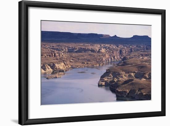 Lake among Desert Landforms-DLILLC-Framed Photographic Print