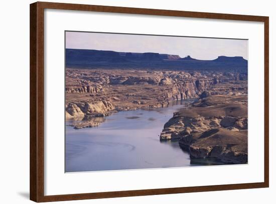 Lake among Desert Landforms-DLILLC-Framed Photographic Print