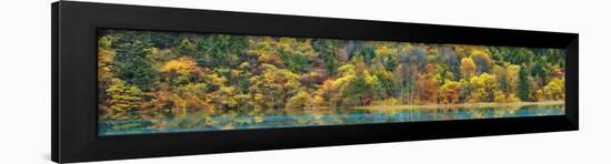 Lake and forest in autumn, China-Frank Krahmer-Framed Giclee Print