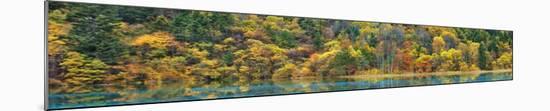 Lake and forest in autumn, China-Frank Krahmer-Mounted Giclee Print