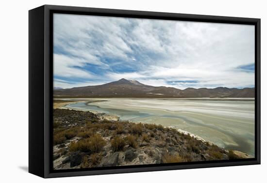 Lake and mountain landscape, Macaya, Bolivia-Anthony Asael-Framed Premier Image Canvas