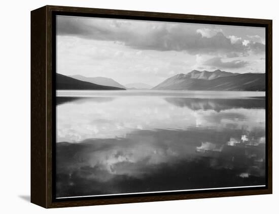 Lake And Mountains "McDonald Lake Glacier National Park" Montana. 1933-1942-Ansel Adams-Framed Stretched Canvas