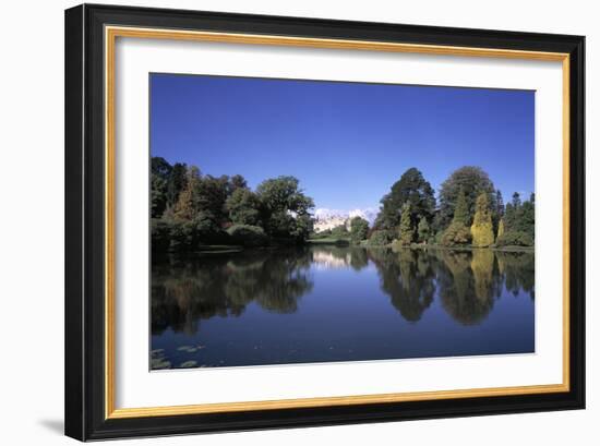 Lake and Trees at Sheffield Park Gardens, East Sussex - East-Sussex, Uk-Florian Monheim-Framed Photographic Print