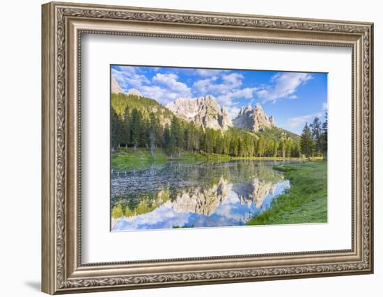 Lake Anturno and Cadini Mountains, Province of Belluno, Misurina, Italy-John Guidi-Framed Photographic Print