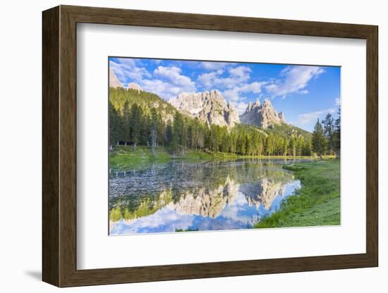 Lake Anturno and Cadini Mountains, Province of Belluno, Misurina, Italy-John Guidi-Framed Photographic Print