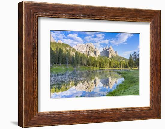 Lake Anturno and Cadini Mountains, Province of Belluno, Misurina, Italy-John Guidi-Framed Photographic Print