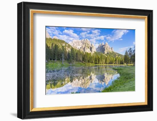 Lake Anturno and Cadini Mountains, Province of Belluno, Misurina, Italy-John Guidi-Framed Photographic Print