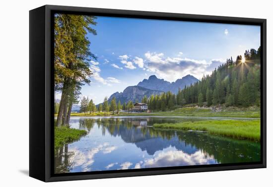 Lake Anturno, Province of Belluno, Misurina, Auronzo di Cadore, Italy-John Guidi-Framed Premier Image Canvas