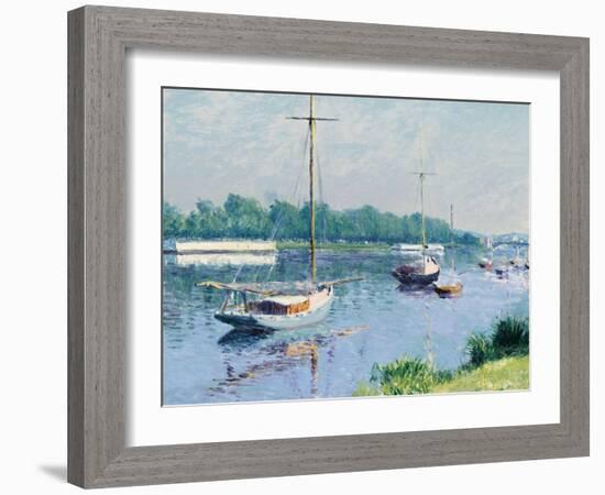 Lake Argenteuil; Le Bassin D'argenteuil, C.1882 (Oil on Canvas)-Gustave Caillebotte-Framed Giclee Print