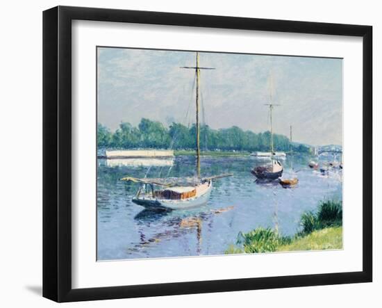 Lake Argenteuil; Le Bassin D'argenteuil, C.1882 (Oil on Canvas)-Gustave Caillebotte-Framed Giclee Print