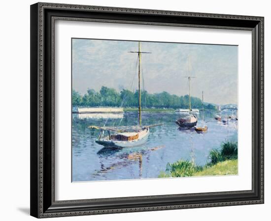 Lake Argenteuil; Le Bassin D'argenteuil, C.1882 (Oil on Canvas)-Gustave Caillebotte-Framed Giclee Print