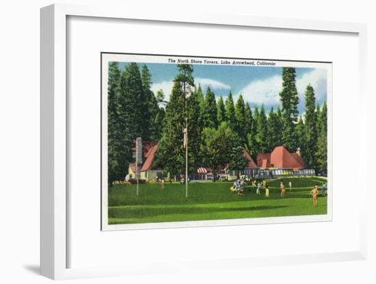 Lake Arrowhead, California - Exterior View of the North Shore Tavern, c.1949-Lantern Press-Framed Art Print