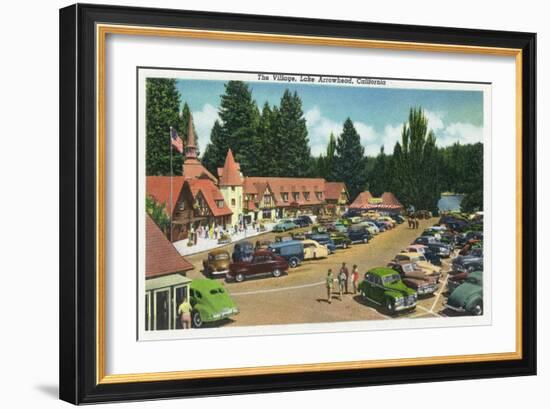 Lake Arrowhead, California - General View of the Village, c.1949-Lantern Press-Framed Art Print