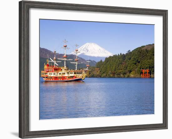Lake Ashino-Ko with the Red Torii Gates of Hakone-Jinja,Central Honshu, Japan-Gavin Hellier-Framed Photographic Print