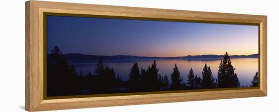 Lake at Sunset, Lake Tahoe, California, USA-null-Framed Stretched Canvas