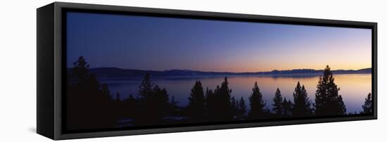 Lake at Sunset, Lake Tahoe, California, USA-null-Framed Stretched Canvas