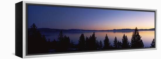 Lake at Sunset, Lake Tahoe, California, USA-null-Framed Stretched Canvas