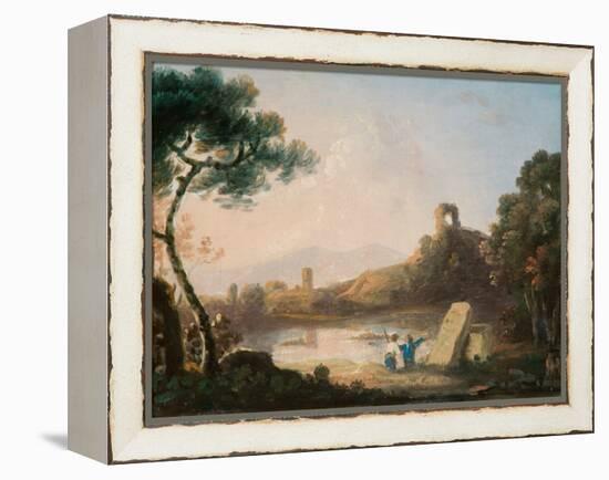 Lake Avernus with a Sarcophagus (Oil on Canvas)-Richard Wilson-Framed Premier Image Canvas