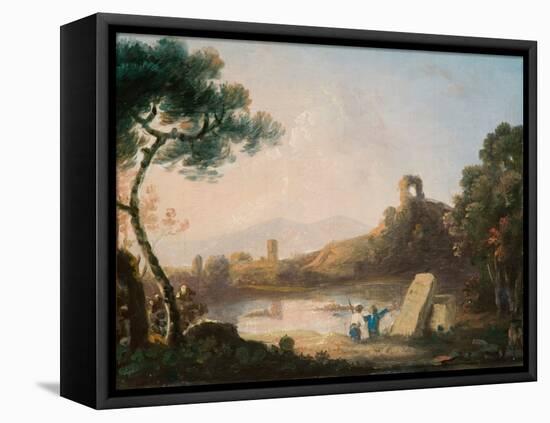 Lake Avernus with a Sarcophagus (Oil on Canvas)-Richard Wilson-Framed Premier Image Canvas