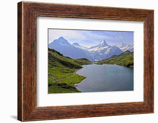 Lake Bachalpsee at First and Bernese Alps, Grindelwald, Bernese Oberland, Switzerland, Europe-Hans-Peter Merten-Framed Photographic Print