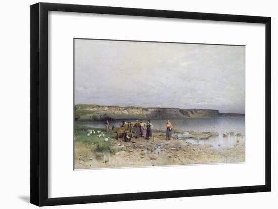 Lake Balaton with the Shore of Akarattya, 1885-Geza Meszoly-Framed Giclee Print