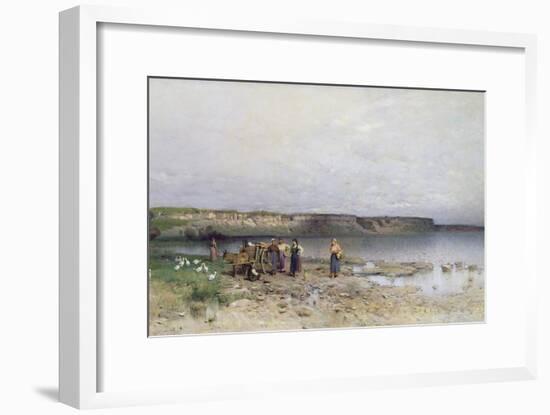 Lake Balaton with the Shore of Akarattya, 1885-Geza Meszoly-Framed Giclee Print