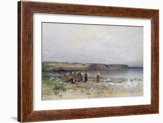 Lake Balaton with the Shore of Akarattya, 1885-Geza Meszoly-Framed Giclee Print