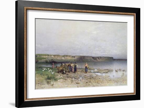 Lake Balaton with the Shore of Akarattya, 1885-Geza Meszoly-Framed Giclee Print