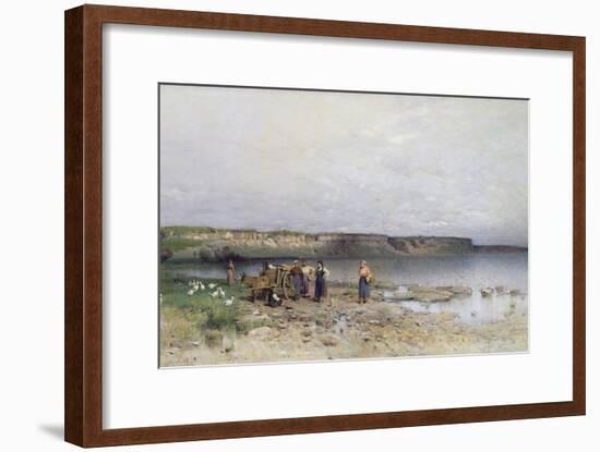 Lake Balaton with the Shore of Akarattya, 1885-Geza Meszoly-Framed Giclee Print