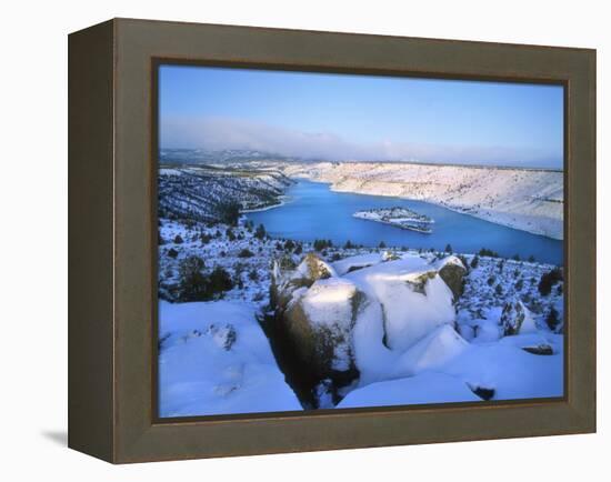 Lake Billy Chinook with Blanket of Snow-Steve Terrill-Framed Premier Image Canvas