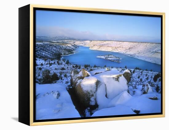 Lake Billy Chinook with Blanket of Snow-Steve Terrill-Framed Premier Image Canvas