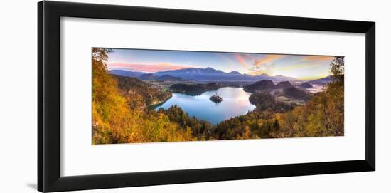 Lake Bled and the Julian Alps Illuminated at Sunrise, Lake Bled, Bled, Upper Carniola, Slovenia-Doug Pearson-Framed Photographic Print