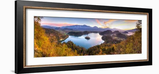 Lake Bled and the Julian Alps Illuminated at Sunrise, Lake Bled, Bled, Upper Carniola, Slovenia-Doug Pearson-Framed Photographic Print