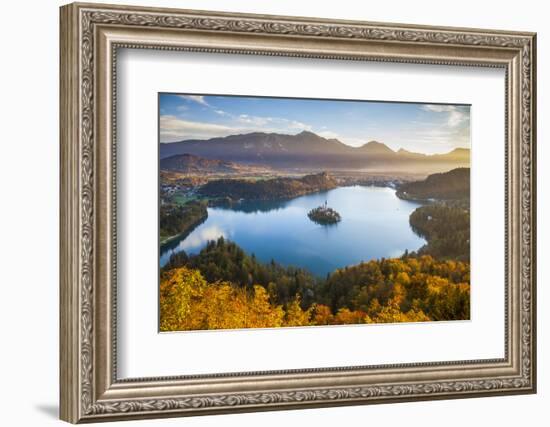 Lake Bled and the Julian Alps Illuminated at Sunrise, Lake Bled, Bled, Upper Carniola, Slovenia-Doug Pearson-Framed Photographic Print