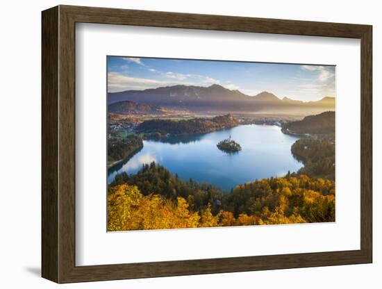 Lake Bled and the Julian Alps Illuminated at Sunrise, Lake Bled, Bled, Upper Carniola, Slovenia-Doug Pearson-Framed Photographic Print