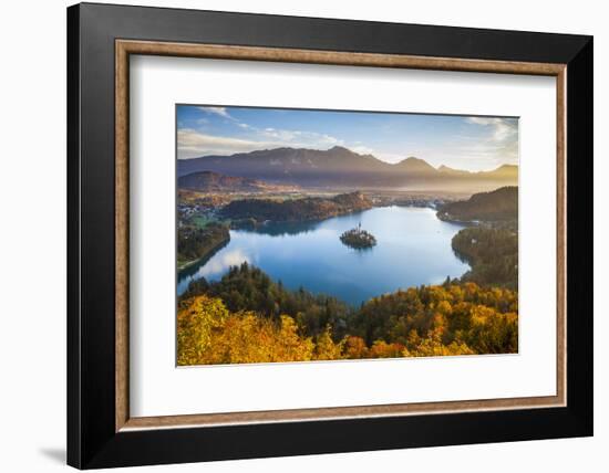 Lake Bled and the Julian Alps Illuminated at Sunrise, Lake Bled, Bled, Upper Carniola, Slovenia-Doug Pearson-Framed Photographic Print