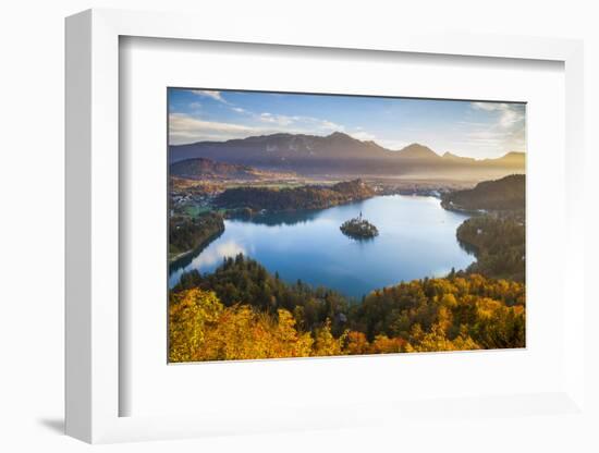 Lake Bled and the Julian Alps Illuminated at Sunrise, Lake Bled, Bled, Upper Carniola, Slovenia-Doug Pearson-Framed Photographic Print