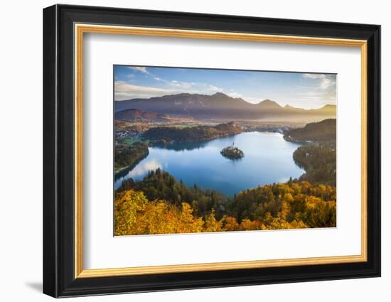 Lake Bled and the Julian Alps Illuminated at Sunrise, Lake Bled, Bled, Upper Carniola, Slovenia-Doug Pearson-Framed Photographic Print