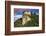 Lake Bled Castle rises on cliffs above Lake Bled, Slovenia at sunset-Miva Stock-Framed Photographic Print