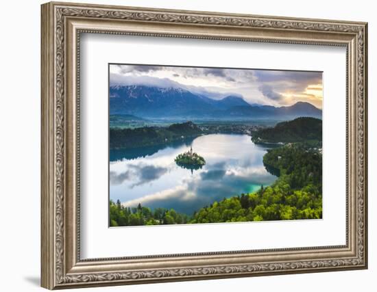 Lake Bled Island and the Julian Alps at Sunrise-Matthew Williams-Ellis-Framed Photographic Print