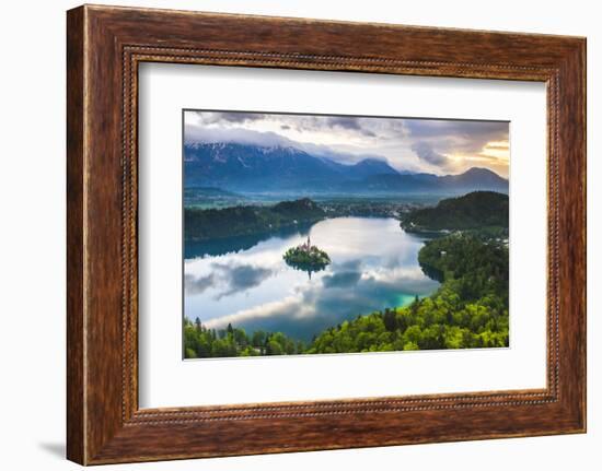 Lake Bled Island and the Julian Alps at Sunrise-Matthew Williams-Ellis-Framed Photographic Print