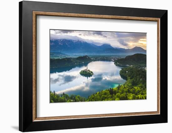 Lake Bled Island and the Julian Alps at Sunrise-Matthew Williams-Ellis-Framed Photographic Print