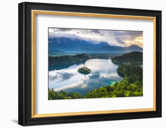 Lake Bled Island and the Julian Alps at Sunrise-Matthew Williams-Ellis-Framed Photographic Print