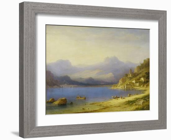 Lake Como with Boats, 1869-Carl Larsson-Framed Giclee Print