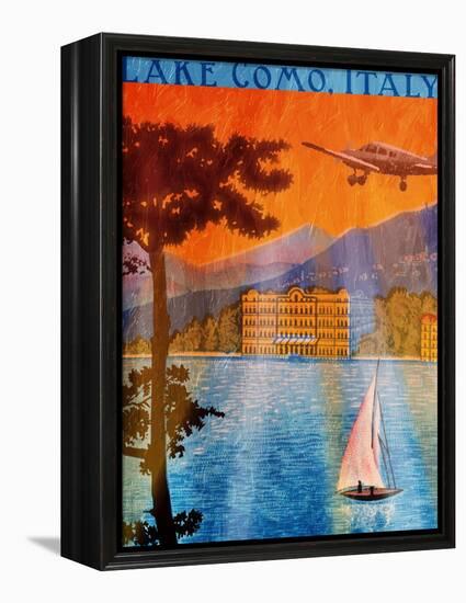 Lake Como-Jace Grey-Framed Stretched Canvas