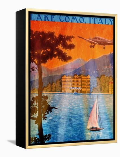 Lake Como-Jace Grey-Framed Stretched Canvas