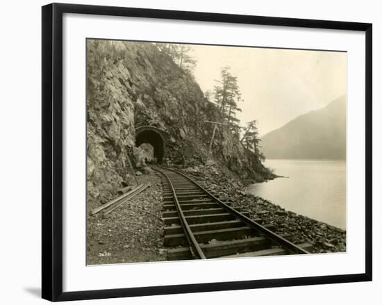 Lake Crescent Road, 1918-Asahel Curtis-Framed Giclee Print