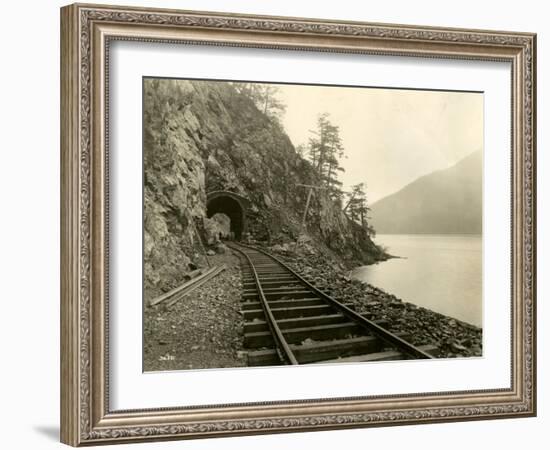 Lake Crescent Road, 1918-Asahel Curtis-Framed Giclee Print